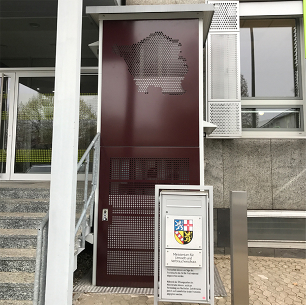 Senkrecjtlift bei Umweltschutz-Ministerium Saarbrücken